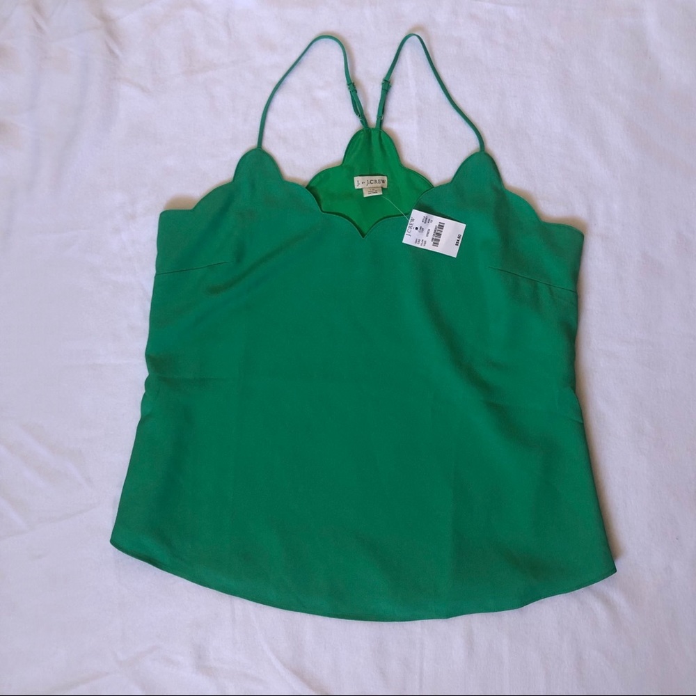 NWT J.Crew Scalloped green top
